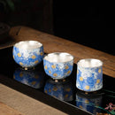 Axyaa Enamel Silver Tea Cup: High-end Chinese Kung Fu Master Ceramic Cup