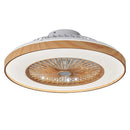 Axyaa Wood Grain Ceiling Fan Light for Kitchen Bedroom LED Integration