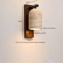 Axyaa Yellow Travertine LED Wall Sconce - Mid Century Modern Button Switch Stair Light