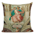 Michelangelo Genesis Mural Sofa Pillow Case by Axyaa - Renaissance Art Decoration