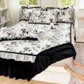 Axyaa Winter Milk Fleece Bed Skirt - Thickened Single Piece Mattress Cover