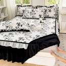 Axyaa Winter Milk Fleece Bed Skirt - Thickened Single Piece Mattress Cover