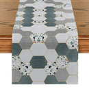 Axyaa Geometric Line Cube Table Runner - Farmhouse & Wedding Party Decor