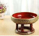 Axyaa High-Legged Red Fruit Plate for Stylish Snack Display