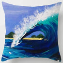 Axyaa Ocean Blue Wave Pattern Cushion Cover for Home Living Room Sofa