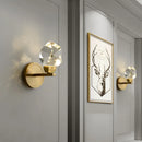 Axyaa All-Copper Crystal Wall Lamp: Modern Luxury Nordic Bedroom Light