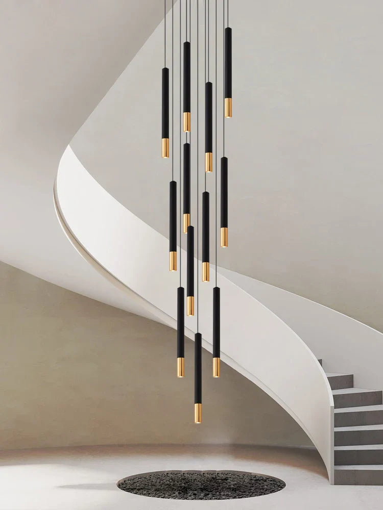 Axyaa Black Gold Nordic Pendant Lamp | Modern Designer LED Indoor Lighting