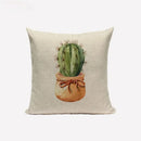 Axyaa Nordic Cactus Pillowcase 45*45cm Beige Fur Linen Cushion Cover