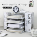 4-Tier Paper Tray Storage Box with File Holder for Desk Organization by Axyaa