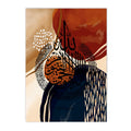 Boho Blue Orange Abstract Ayatul Kursi Canvas Wall Art by Axyaa