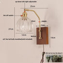 Axyaa LED Glass & Wood Wall Lamp for Living Room Bedroom, Pull Chain Switch