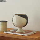 Cow Print Ceramic Vase by Axyaa - Flower Vessel for Desktop Decor