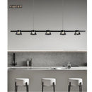 Axyaa Modern Minimalist Black LED Strip Chandelier
