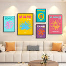 Mykonos Palm Miami Wall Art Poster Print by Axyaa - Boho Maximalist Style
