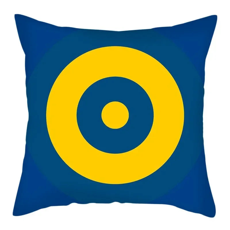 Sword Target Pattern Cushion Cover 45X45cm by Axyaa - Realistic Art Print Home Decor Pillowcase