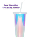 Axyaa 710ml Holographic Straw Party Cup - Single Layer Food Grade Plastic Cup