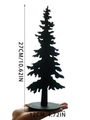 Black Wooden Pine Tree Ornament Silhouette for Bohemian Style Holiday Decor by Axyaa