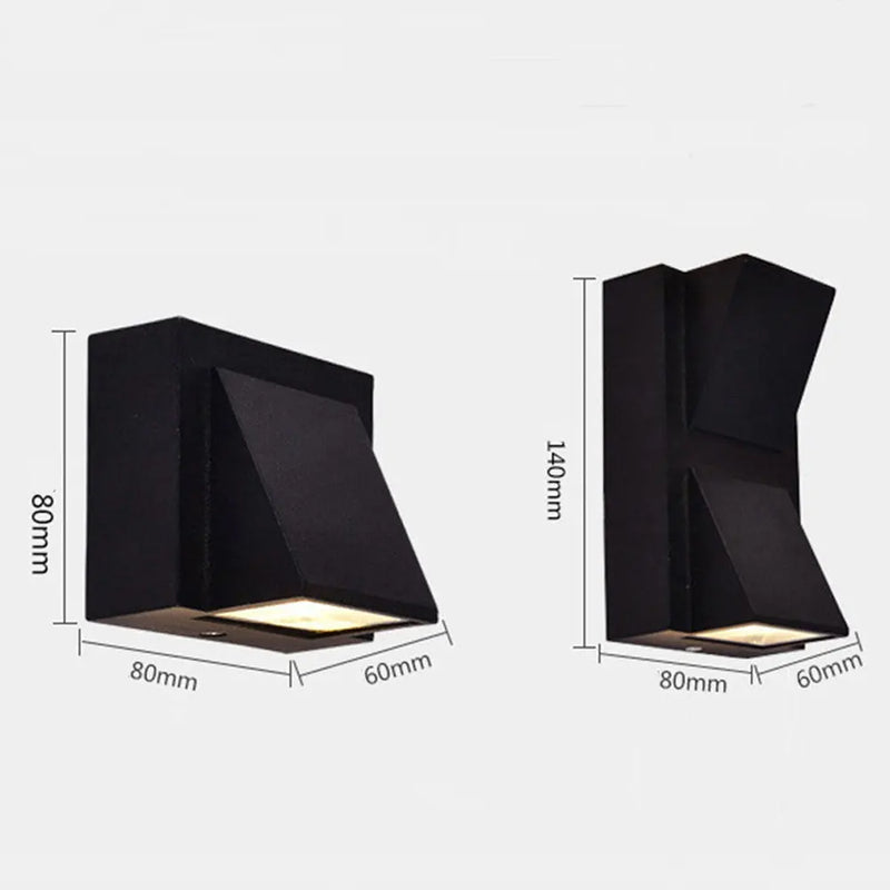 Axya Black Aluminum Wall Sconce Light for Outdoor Garden Balcony