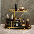 Axyaa Gold Vanity Organizer Shelf for Perfume, Makeup, and Cosmetics Storage