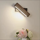 Axyaa Rotatable Walnut Bedroom Wall Sconce Light LED Simple Nordic Reading Light