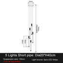 Luxury LED Spiral Staircase Chandelier for Villa Hall, Living Room, Restaurant by Axyaa