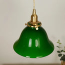 Axyaa Japanese Brass Pendant Lamp with Adjustable Wire in Green