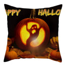 Axyaa Nightmare Pumpkin Ghost Print Linen Throw Pillow Cover for Home Sofa, 45x45cm