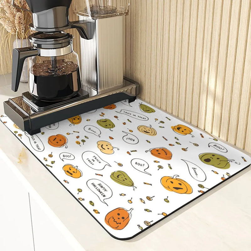 Axyaa Cute Ghost Pattern Coasters and Placemat Set