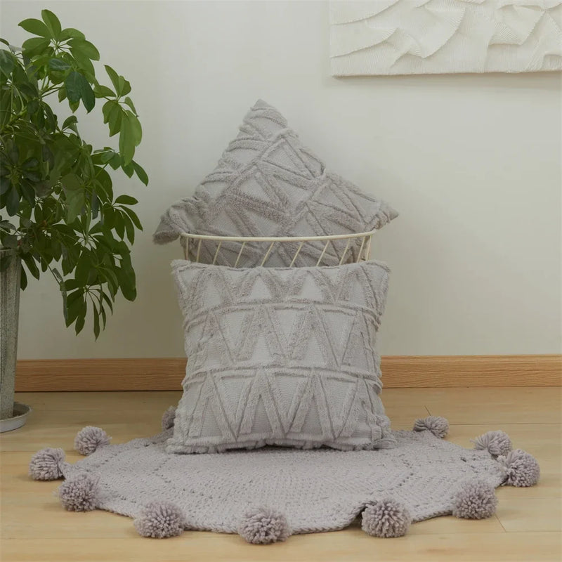 Plush Autumn Cushion Cover Set by Axyaa - 45x45cm and 30x50cm Sizes