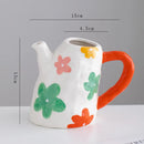 Axyaa Ceramic Flower Vase with Handle - Home Decor Plant Pot