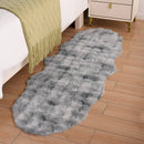Axyaa Oval Faux Rabbit Fur Plush Rug for Home Decor and Living Room