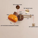 Axyaa Walnut Wood LED Wall Sconce with Pull Chain Switch, Nordic Art Stair Light
