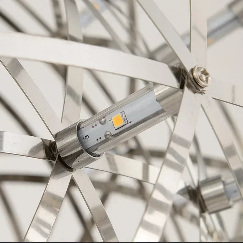 Axyaa Nordic Star Spark Chandelier, Stainless Steel LED Home Lighting