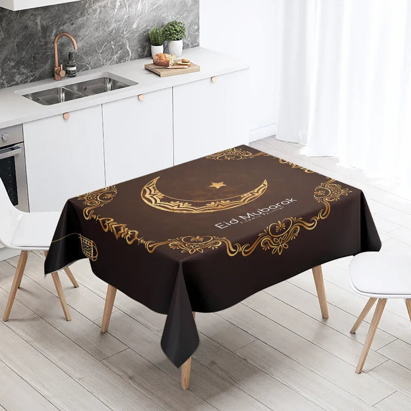 Elegant Ramadan Calligraphy Tablecloth for Eid Décor by Axyaa
