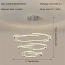 Axyaa Crystal LED Chandelier Foyer Pendant Lighting Modern Luxury Steel Lamp