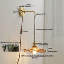 Axyaa Gray Glass LED Wall Lamp Sconce | Nordic Bedside Lamp for Home Decor