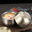 Axyaa Double-layer Stainless Steel Rice Bowl with Lid - Heat-insulating Soup Bowl
