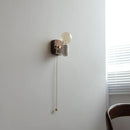 Axyaa Ceramic LED Bathroom Wall Light with Pull Chain Switch, Japan Style Mirror Decoration