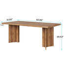 Axyaa Farmhouse Kitchen Dining Table, 63-inch Large Rectangular Tabletop for 4-6 People