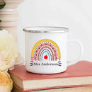 Axyaa Custom Teacher Name Enamel Mug Handle Drinkware Gift