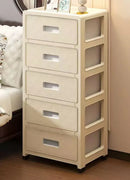 Axyaa Cream 3-6 Tier Rolling Storage Cabinet for LivingRoom/Bedroom/Study Organization