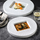 Axya Stone Pattern Ceramic Dinner Plate Set - Restaurant Quality Tableware
