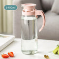 Axyaa Glass Water Pitcher Carafe with Lid and Handle