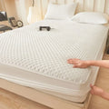 Axyaa Washed Cotton Padded Fitted Sheet - Single-Piece Mattress Protector