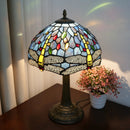 Dragonfly Stained Glass Table Lamp 12" for Bedroom Living Room Axyaa Brand