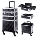 Axyaa 3-in-1 Rolling Makeup Case with Large Capacity and Lockable Wheels