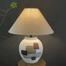 Axyaa Ceramic Table Lamp - Handmade Retro Bedroom Decor LED Study Ornament
