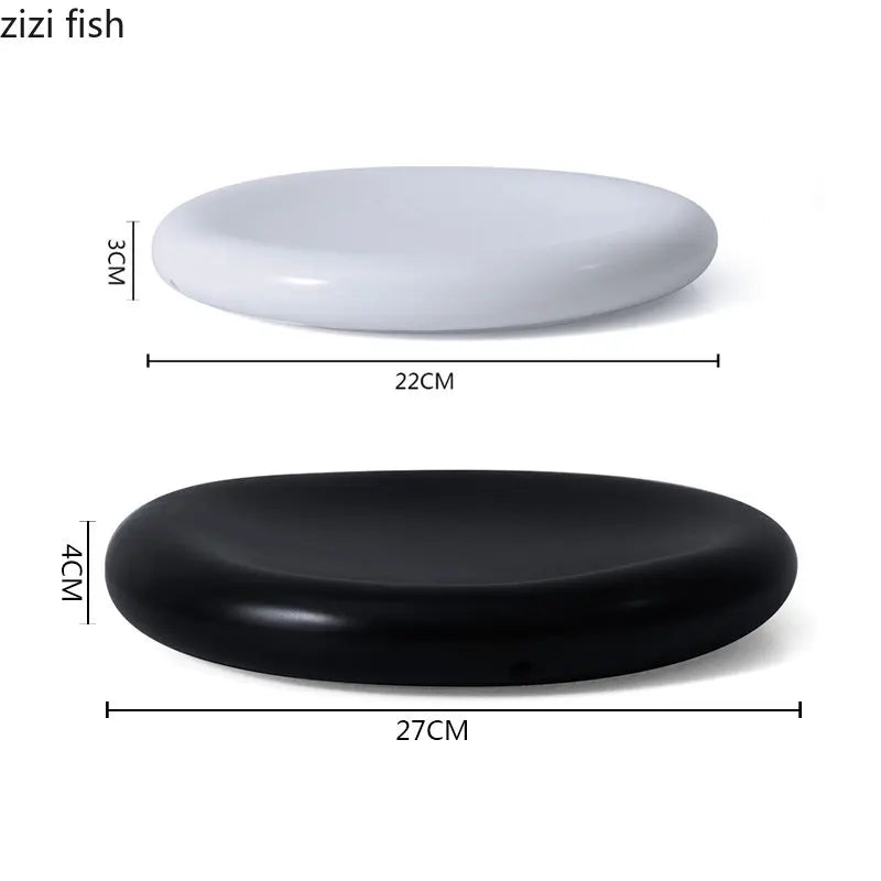 Axya Solid Color Ceramic Dinner Plate Set for Steak, Snacks, Desserts & Sushi
