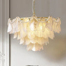 Axyaa Glass Chandeliers LED Hanging Lamps for Wedding Party Villa Staircase Lighting