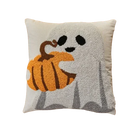 Axyaa Halloween Ghost Pumpkin Embroidered Pillow Cover, 45x45cm, Festive Living Room Decor